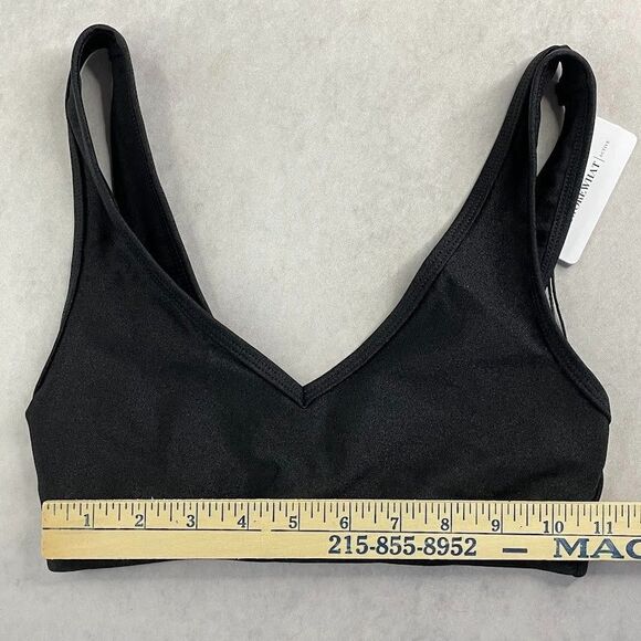 WeWoreWhat Womens Sports Bra Size XS Black Metallic V Neck Activewear NEW! - Picture 9 of 10